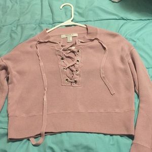 Forever 21 Lace-up Sweater